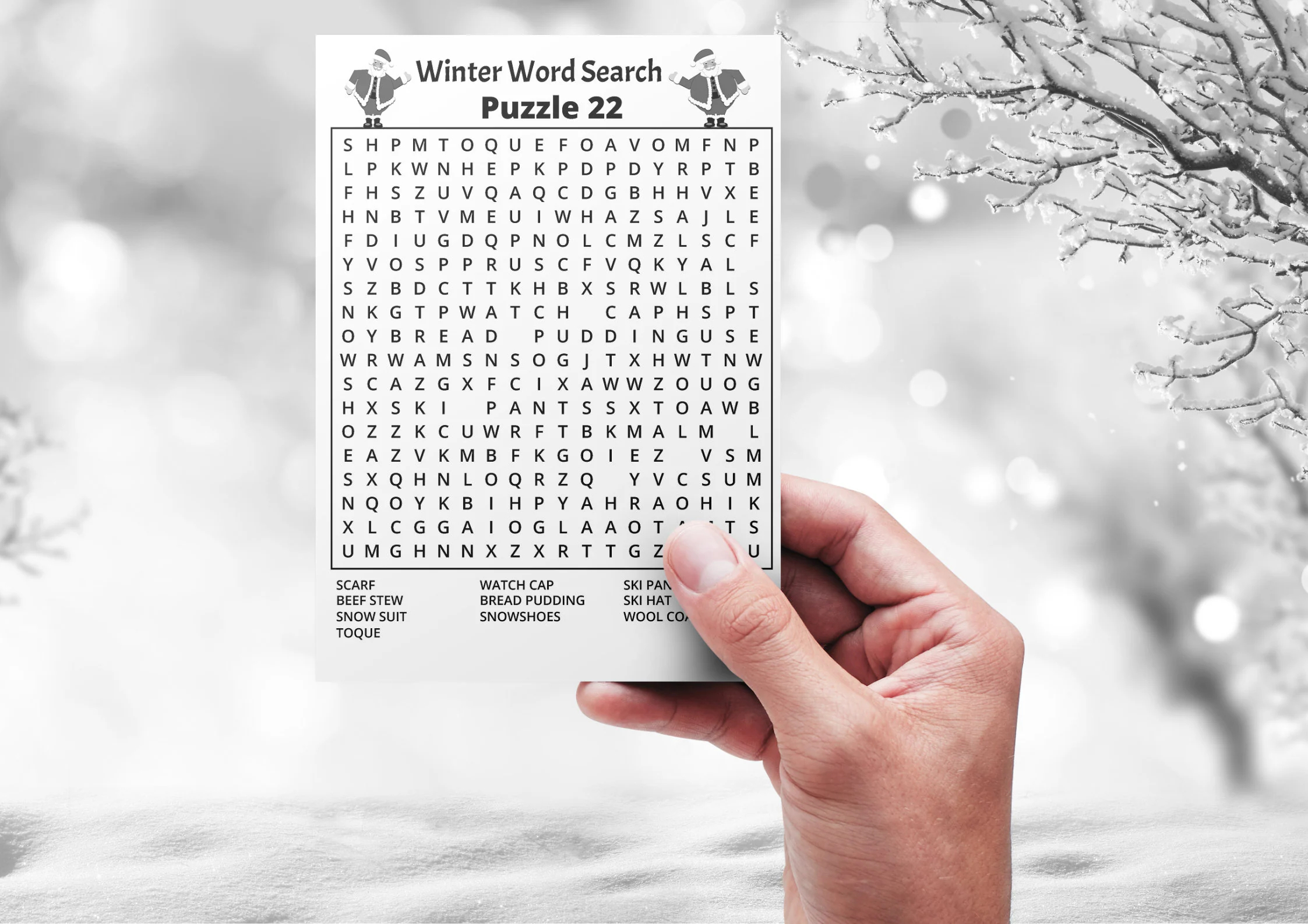 Free Winter Word Search Printable