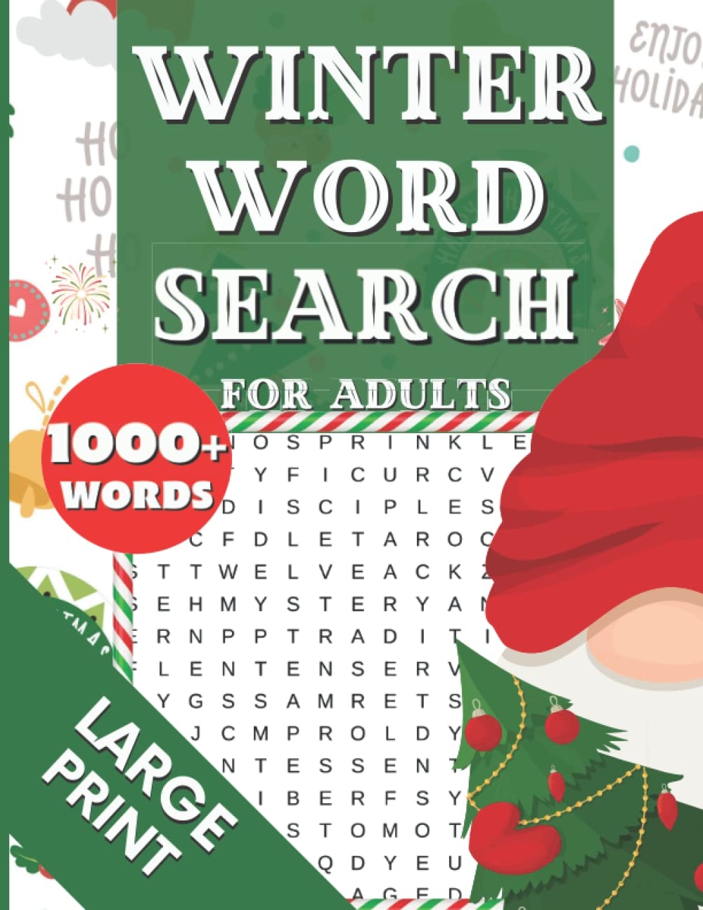 Winter Word Search For Adults Large Print Winter And Christmas Word Search Puzzle Book For Adults Seniors Beautiful Inspirational Positive Words Relating To The Winter Season Press LightweightBook 9798355156435 