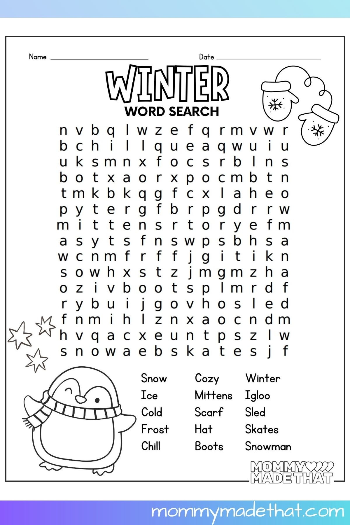 Winter Word Searches Printable