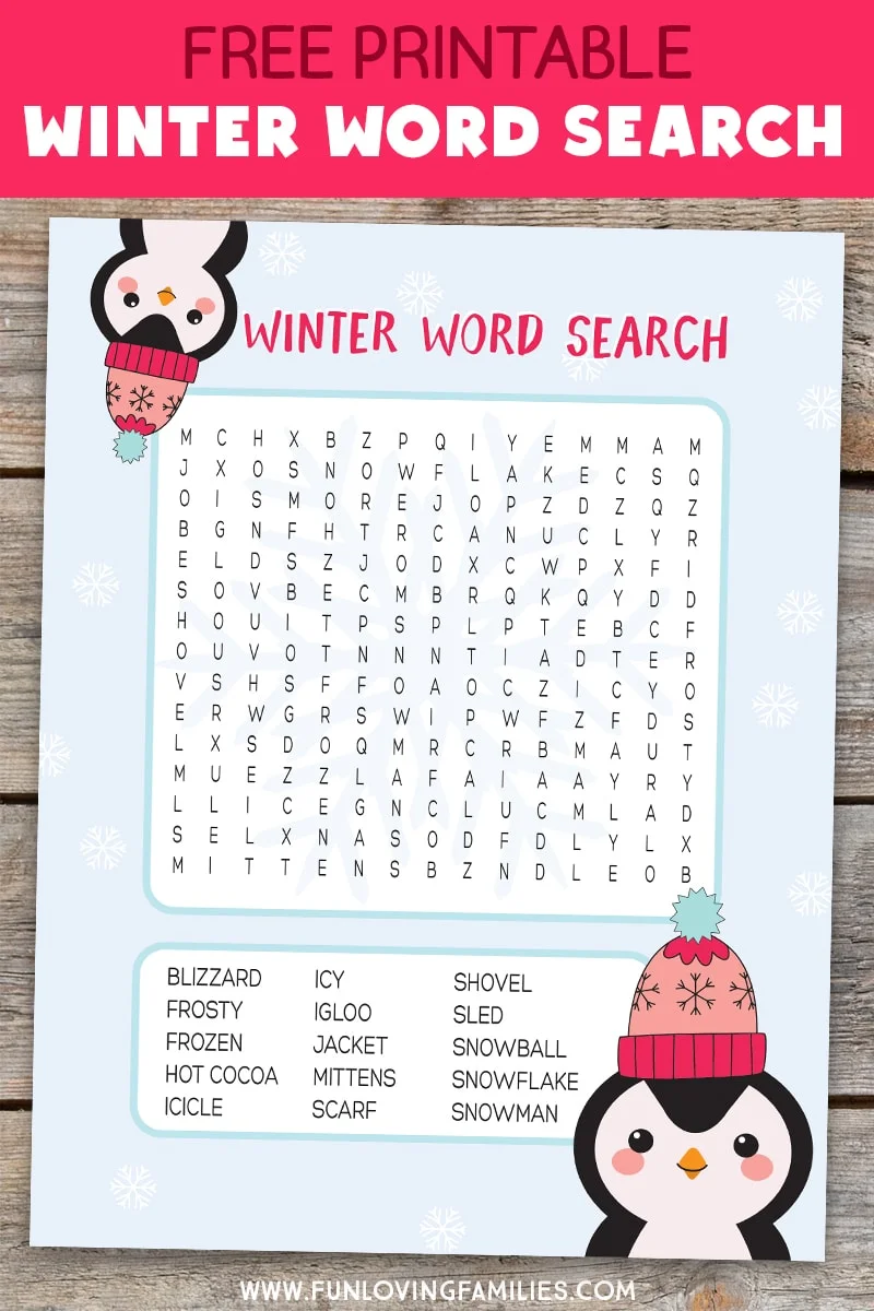 Kid Word Search Printable
