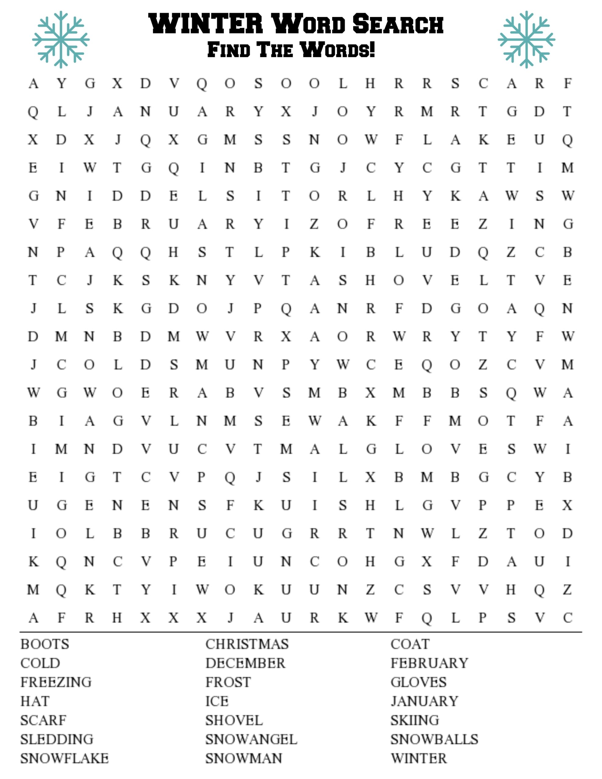 winter word search printable for kids thrifty mommas tips