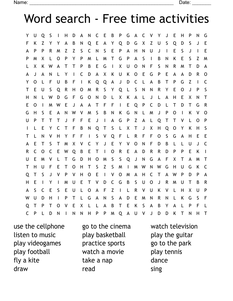 Free Word Search Printables Worksheets