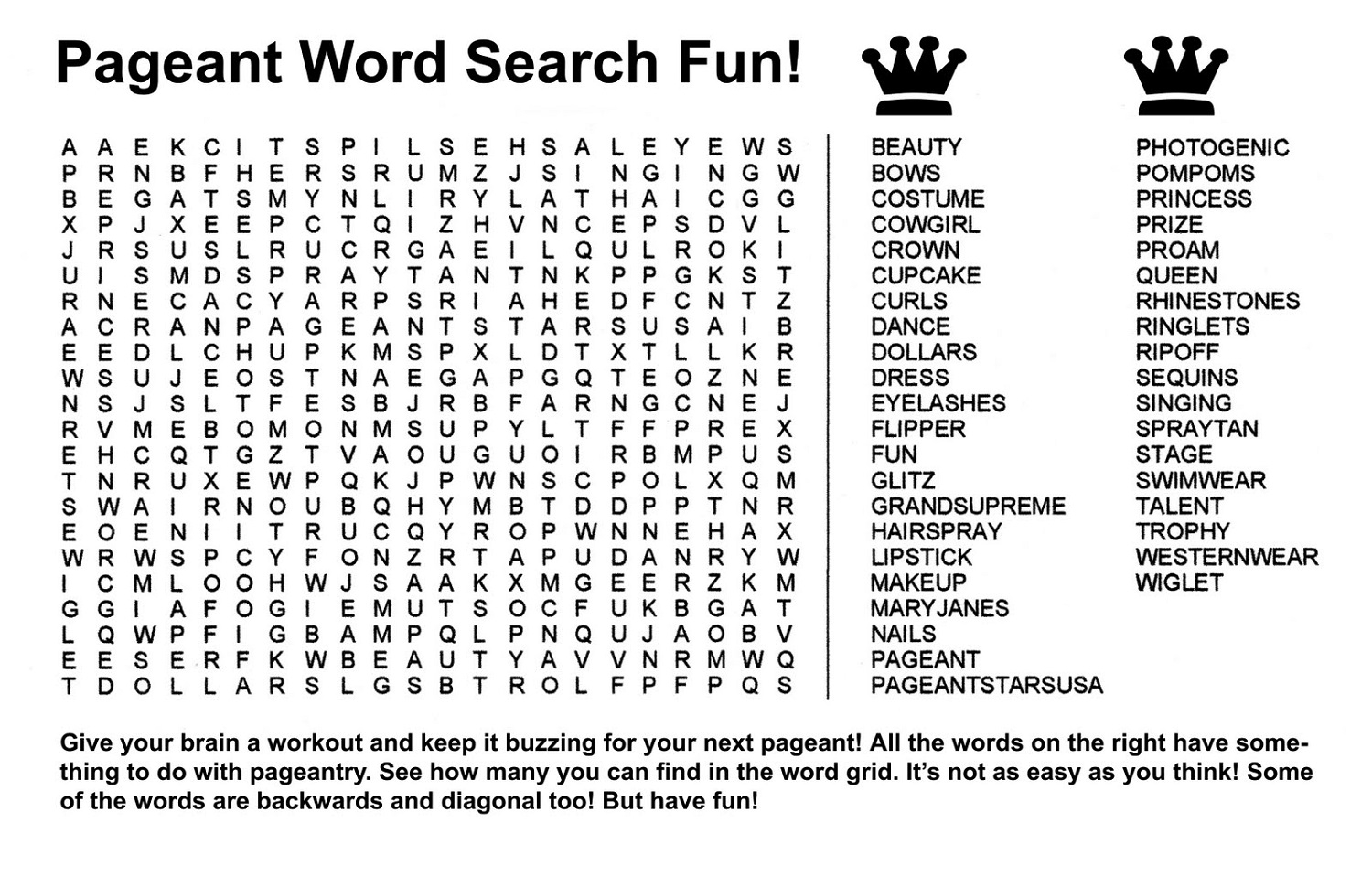 Printable Adult Word Searches