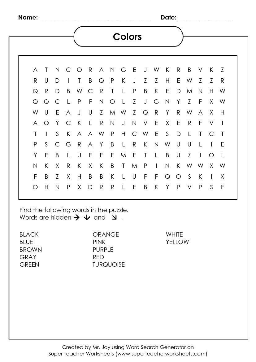 Easy Word Search Printable Pdf