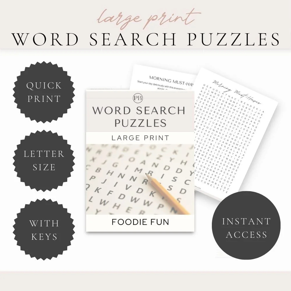 Large Print Word Search Free