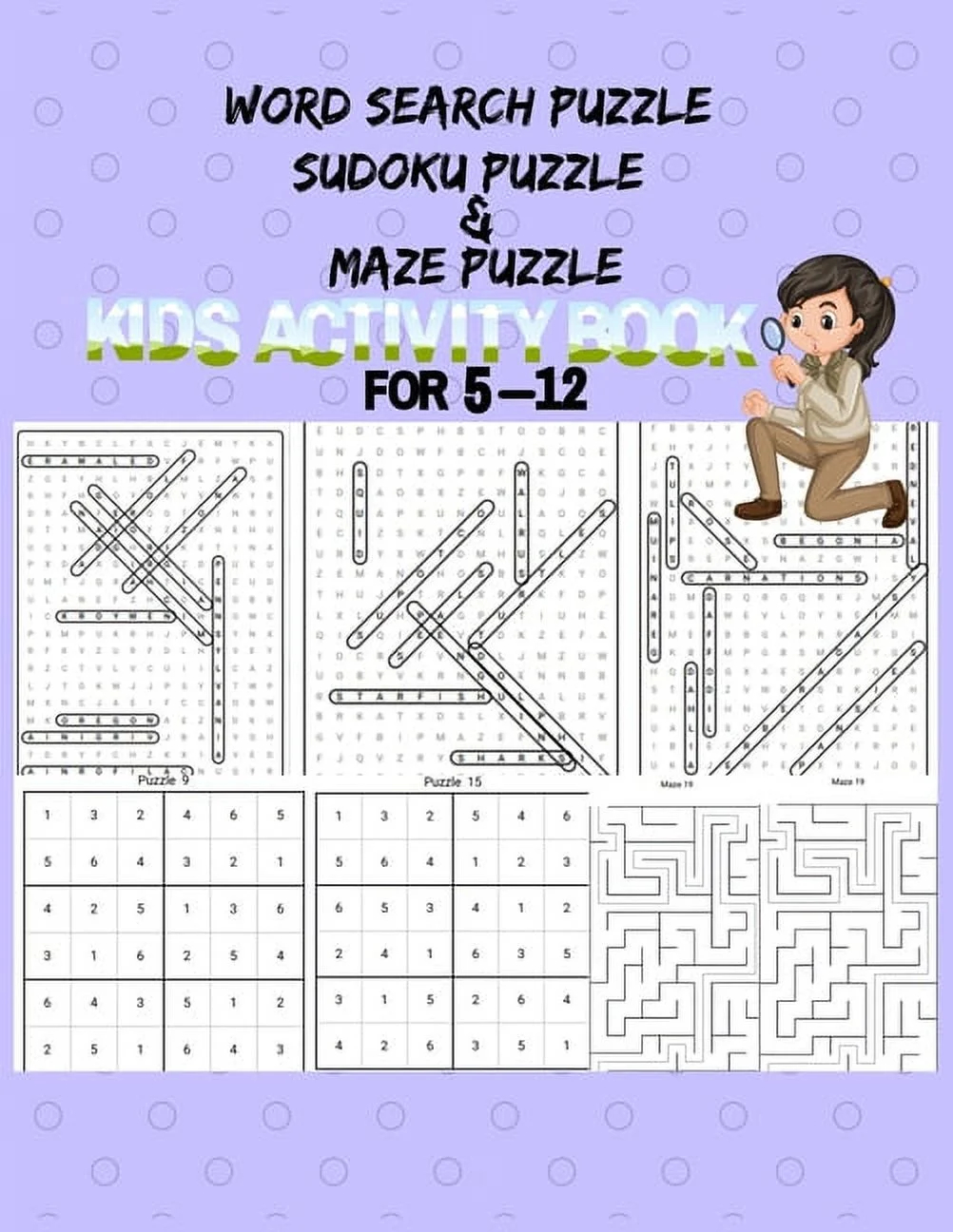 Word Search Sudoku And Maze Puzzle Kids Activity Book For 5 12 Years Old This Cute And Amazing Gift For Preschooler Toddlers Kids Kindergarten Student And Adults Paperback Walmart