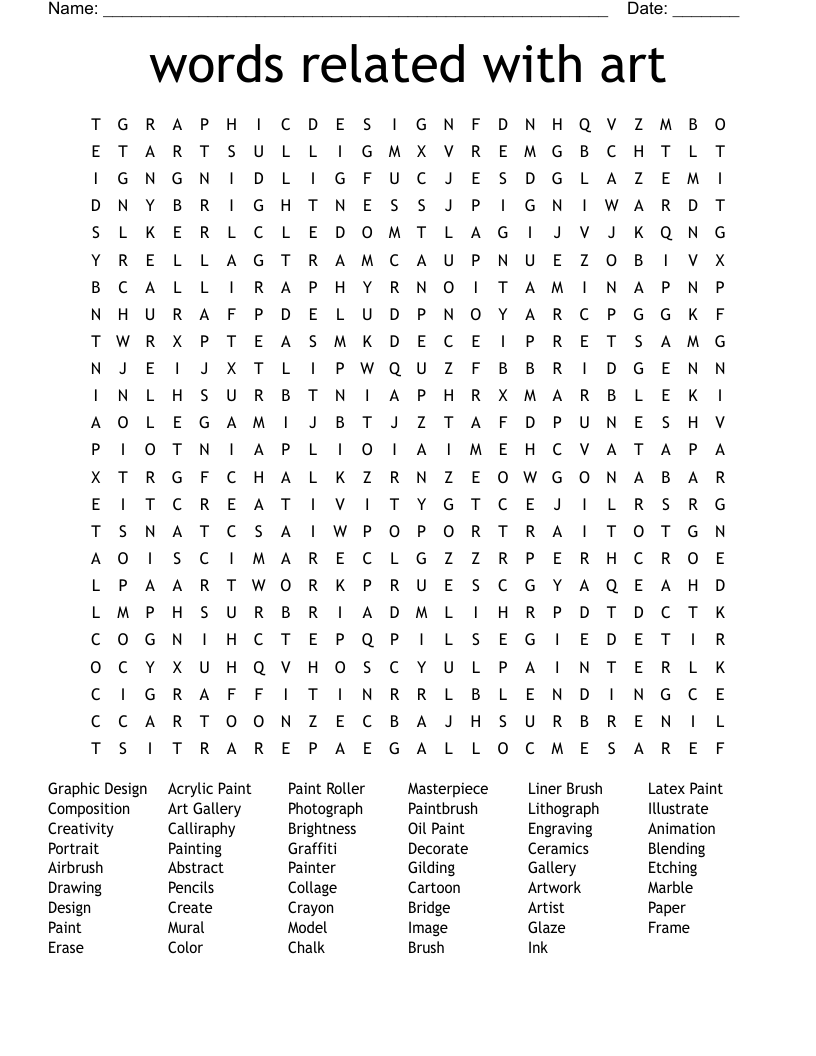 Words Related With Art Word Search WordMint Words Related With Art Word Search WordMint