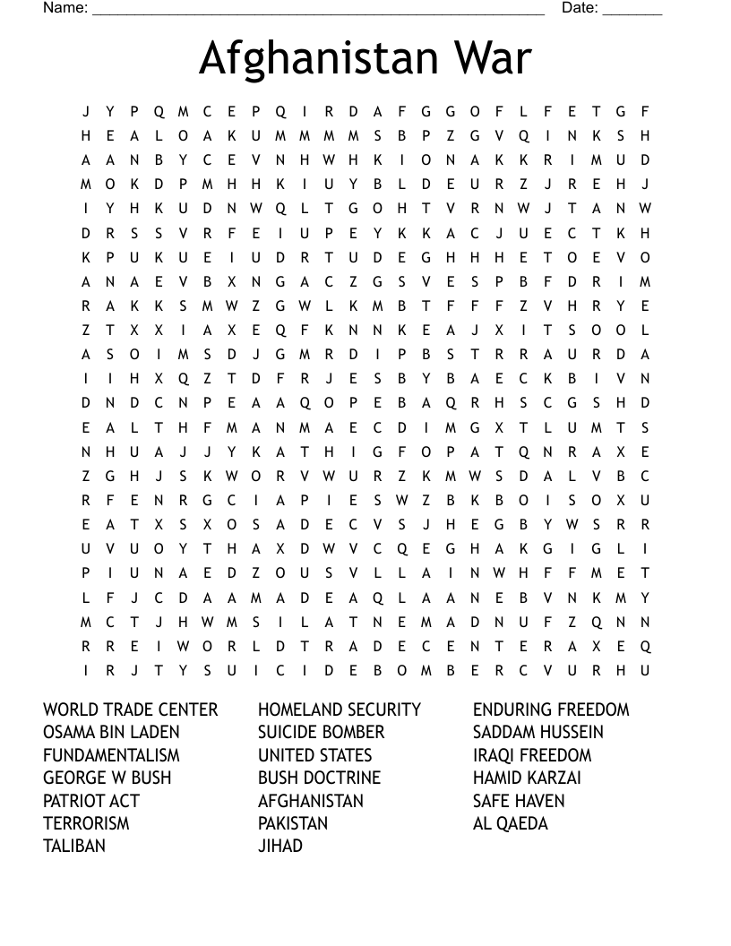 September 11 Word Search