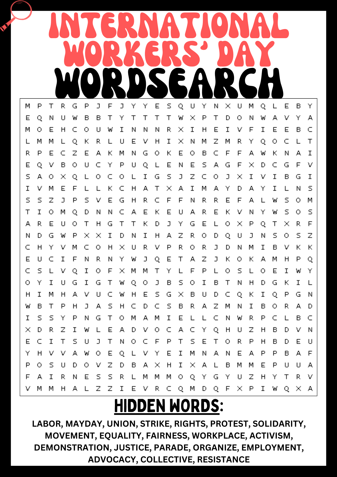 Free Printable Labor Day Word Search Puzzles