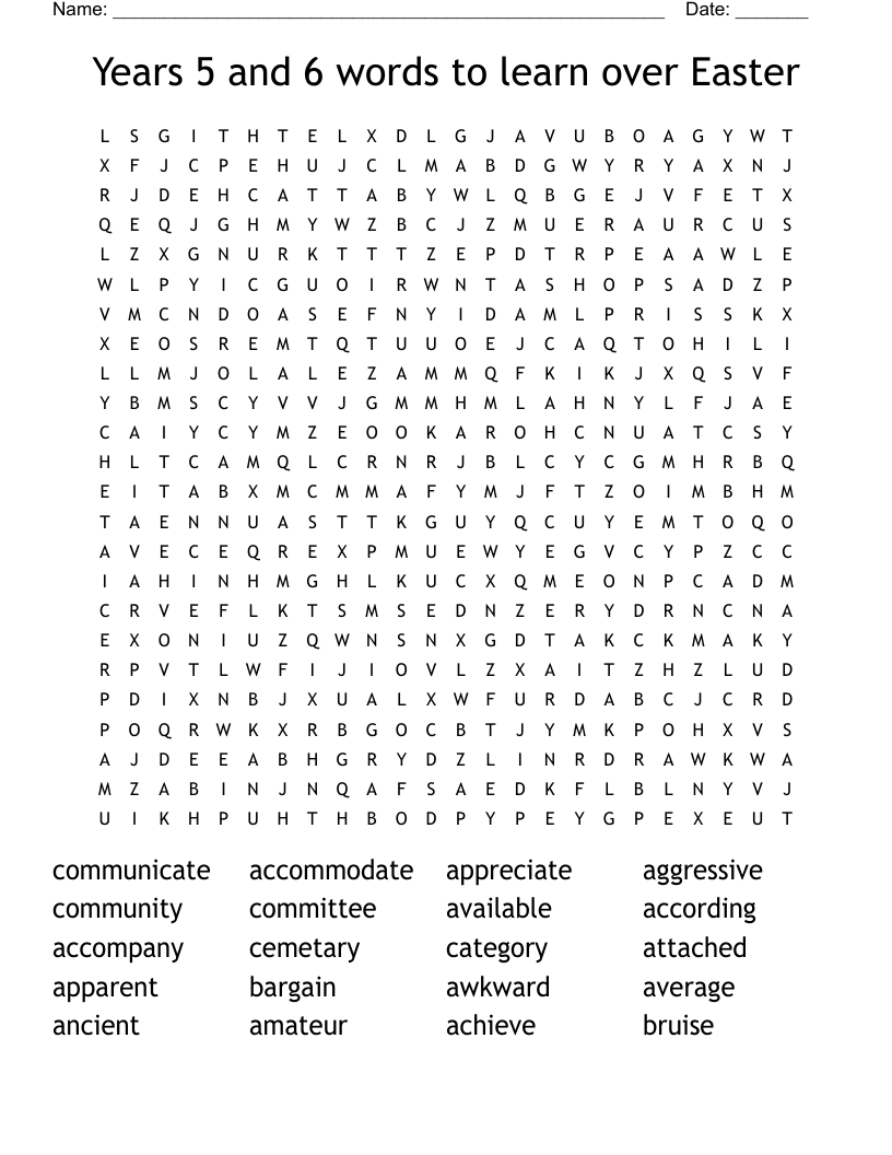 Easter Word Search Printable Ks2